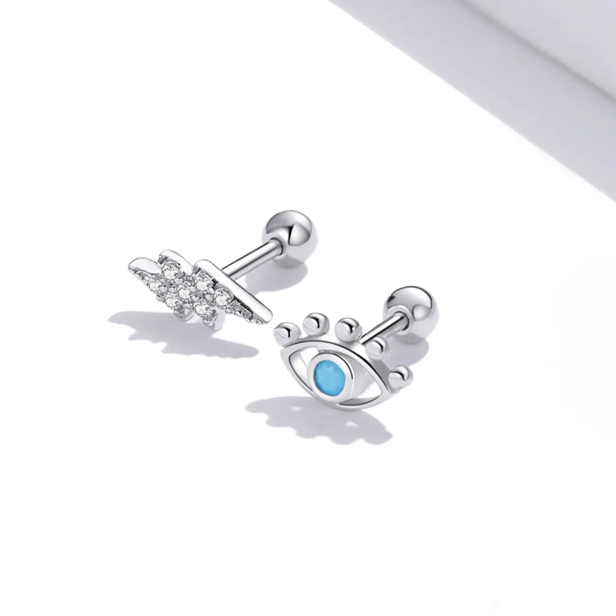 Pandora Style Silver Lightning Eye Stud øredobber - SCE1007