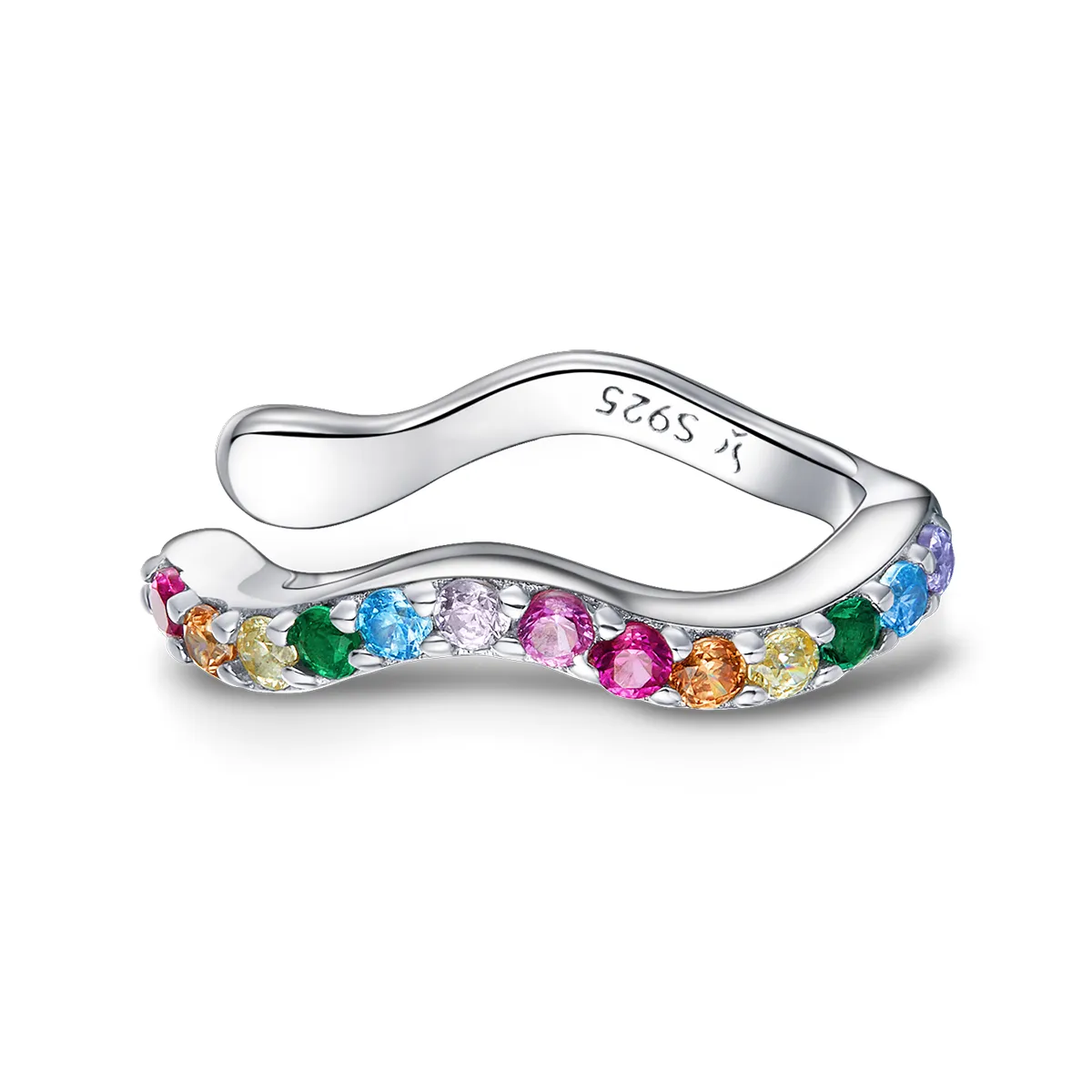 Pandora Style Silver Rainbow Ear clip - SCE894