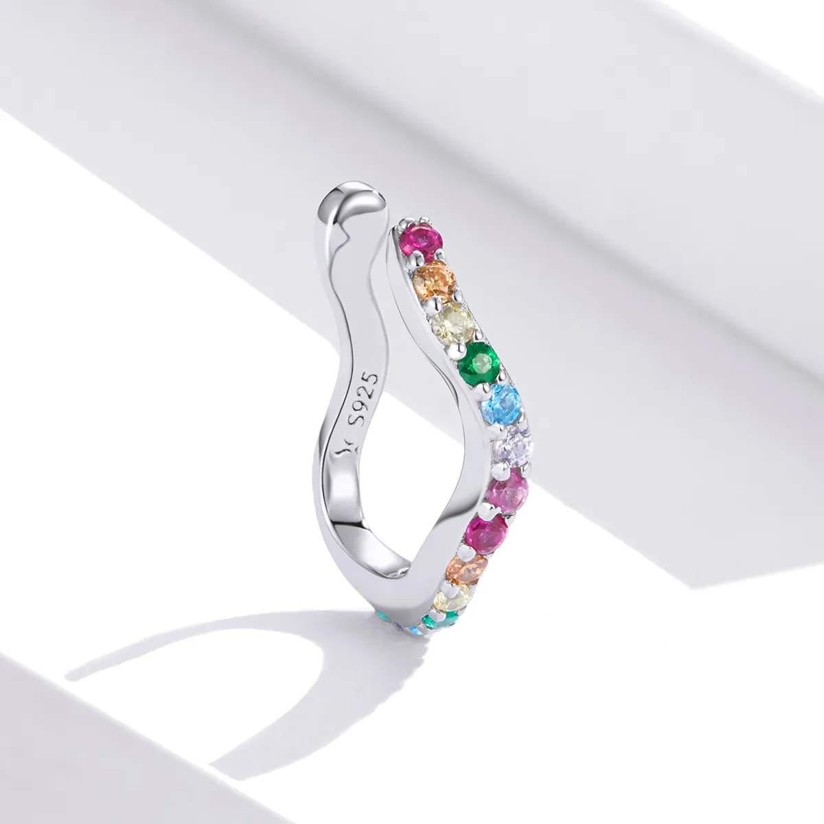 Pandora Style Silver Rainbow Ear clip - SCE894