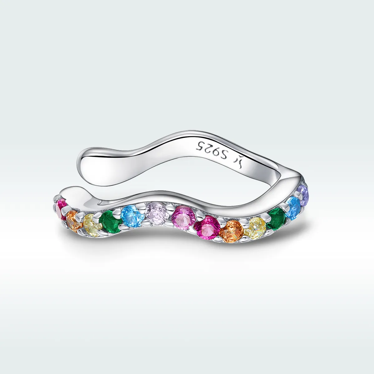 Pandora Style Silver Rainbow Ear clip - SCE894