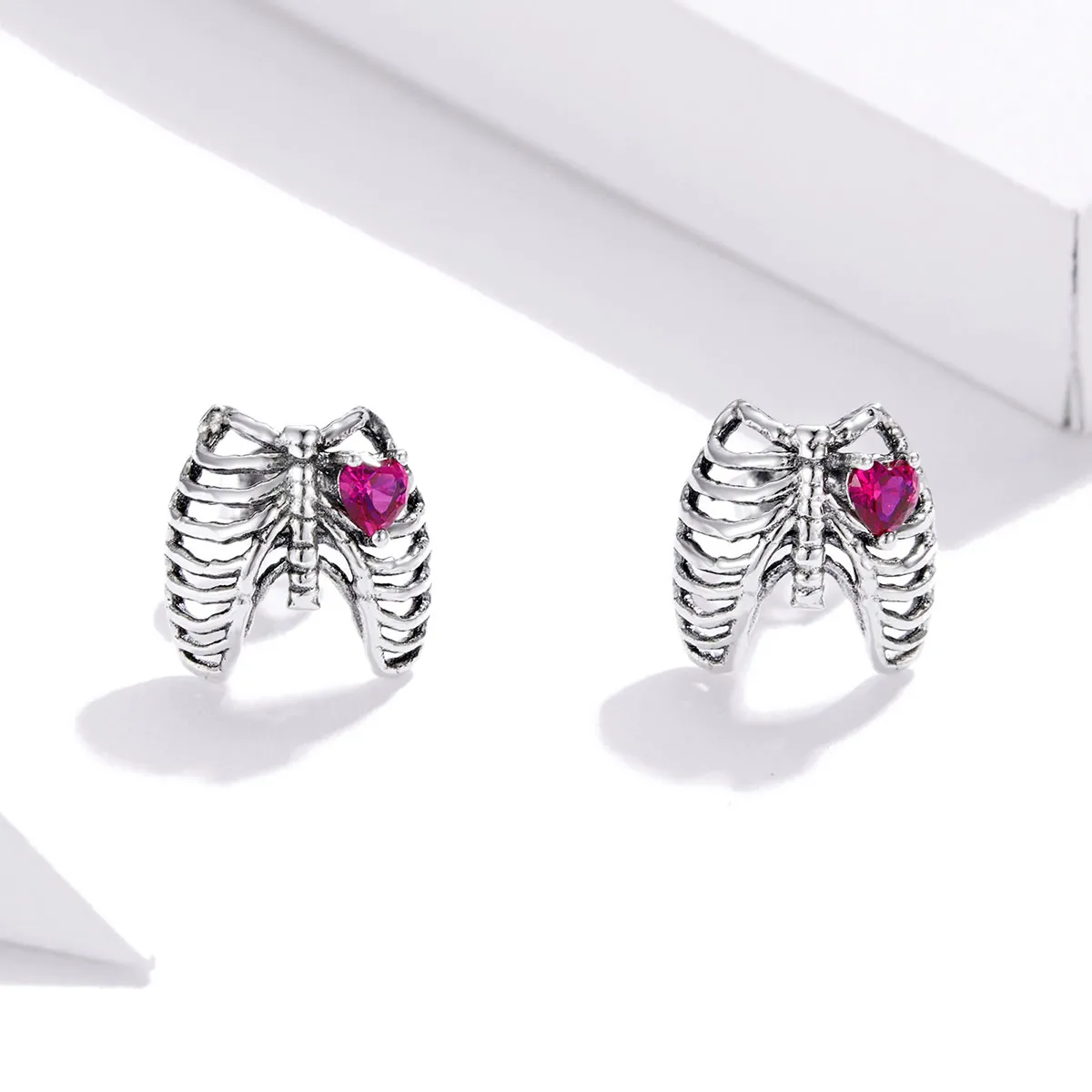 Pandora Style Silver Ribs ørepynt - SCE970