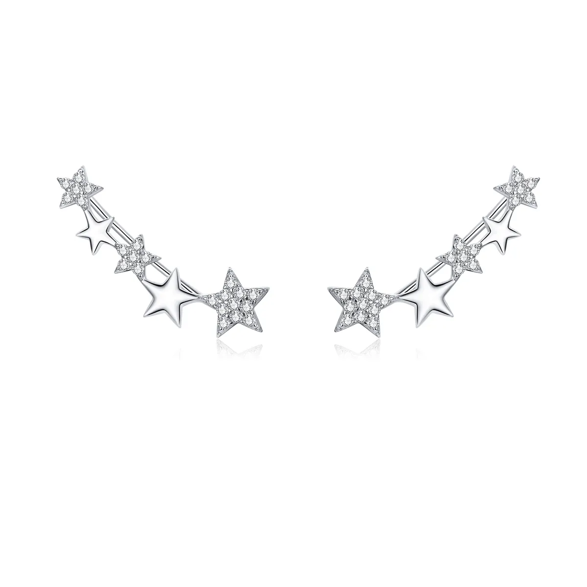 Pandora Style Silver Shining Stars ørepynt - BSE351