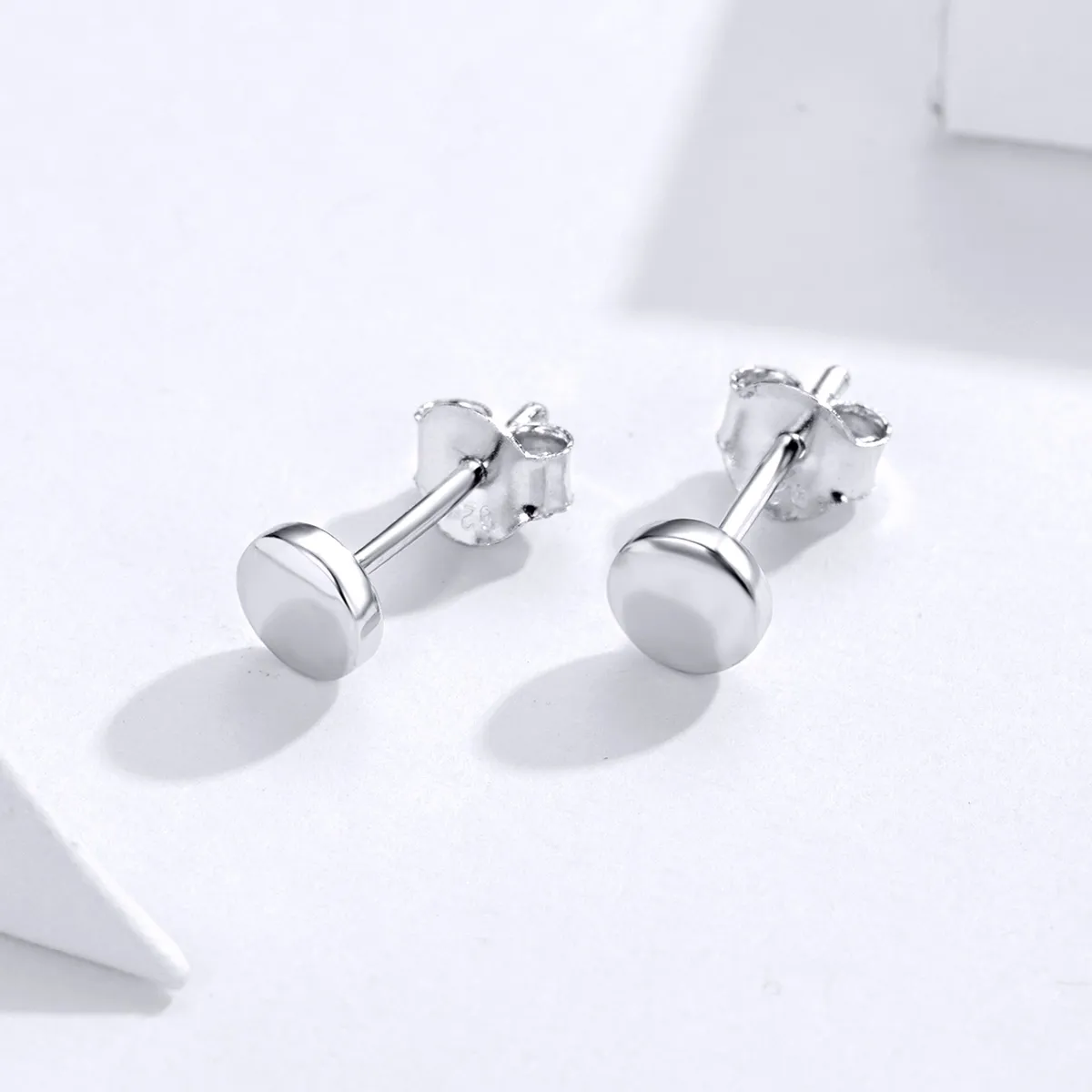 Pandora Style Silver Simple Bean Stud øredobber - SCE705-A