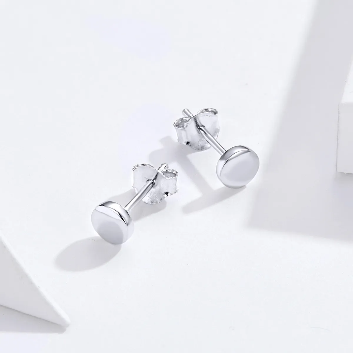 Pandora Style Silver Simple Bean Stud øredobber - SCE705-A