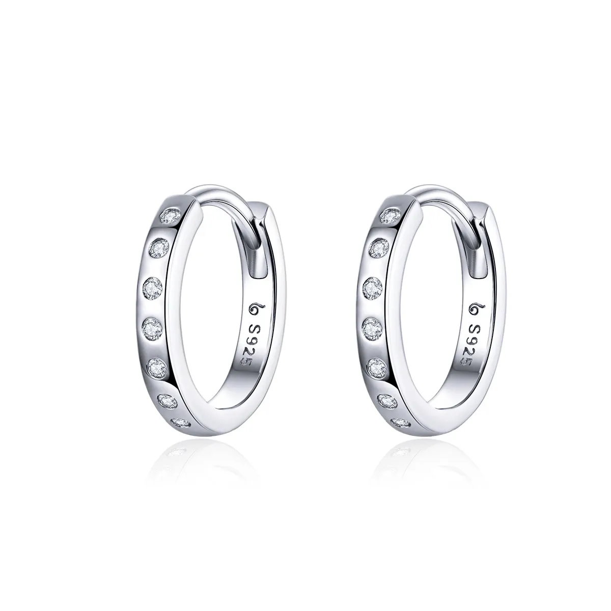 pandora style silver simple hoop øredobber bse101