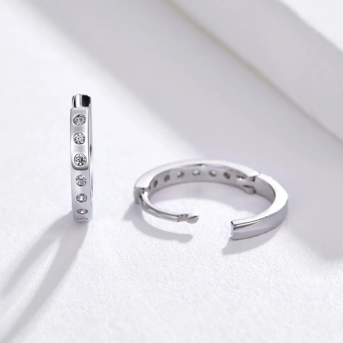 Pandora Style Silver Simple Hoop øredobber - BSE101