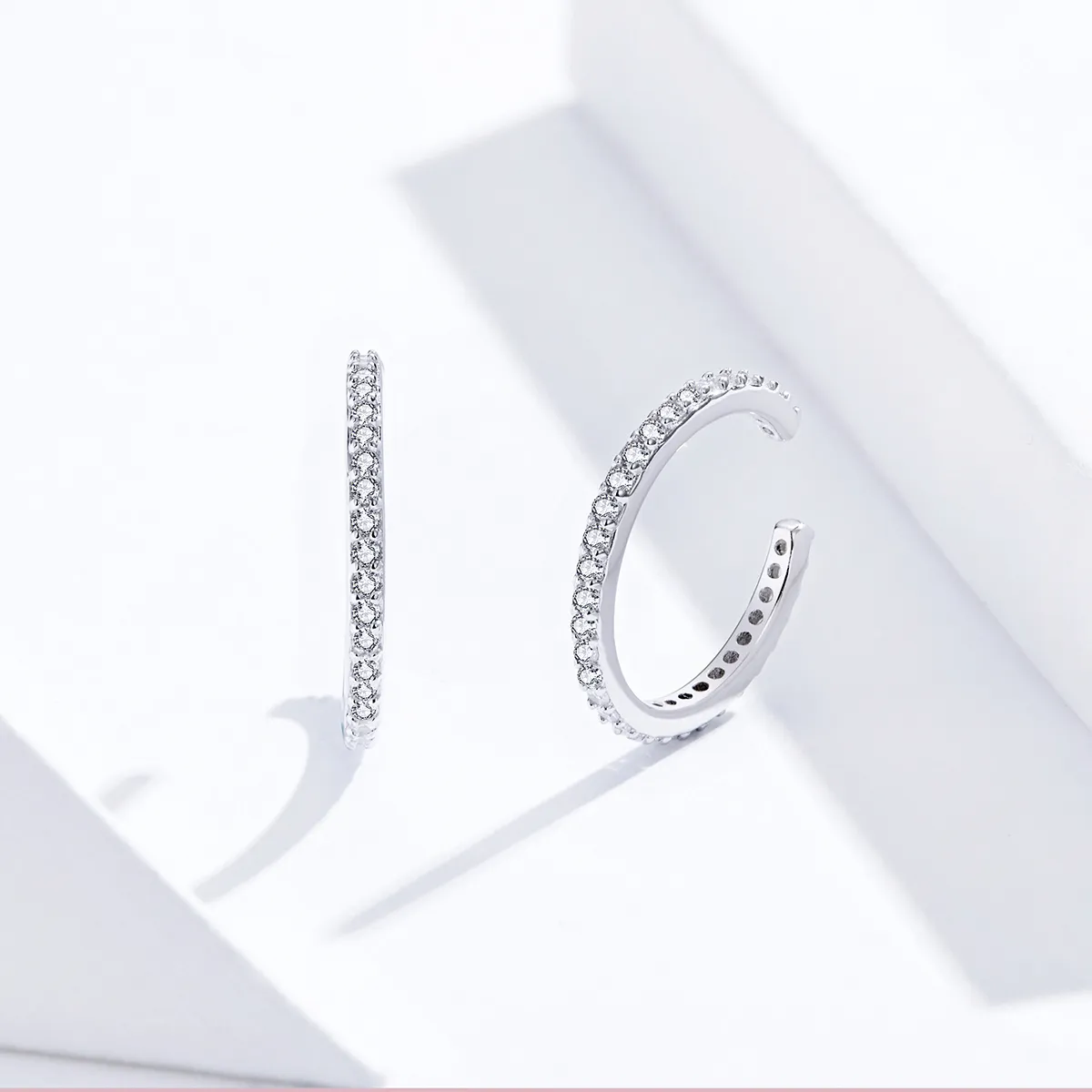 Pandora Style Silver Simple Hoop øredobber - SCE842