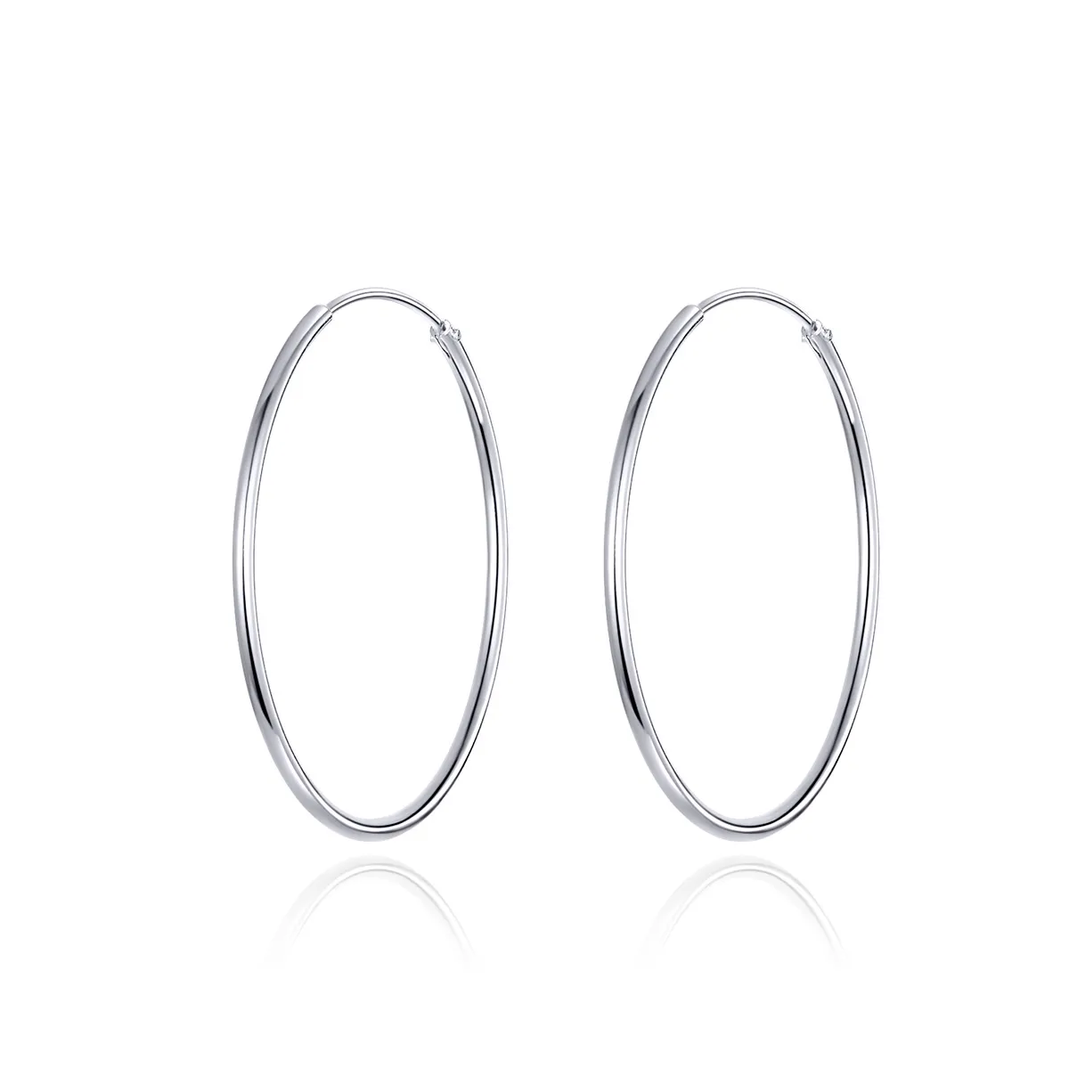 pandora style silver simple line hoop øredobber sce710