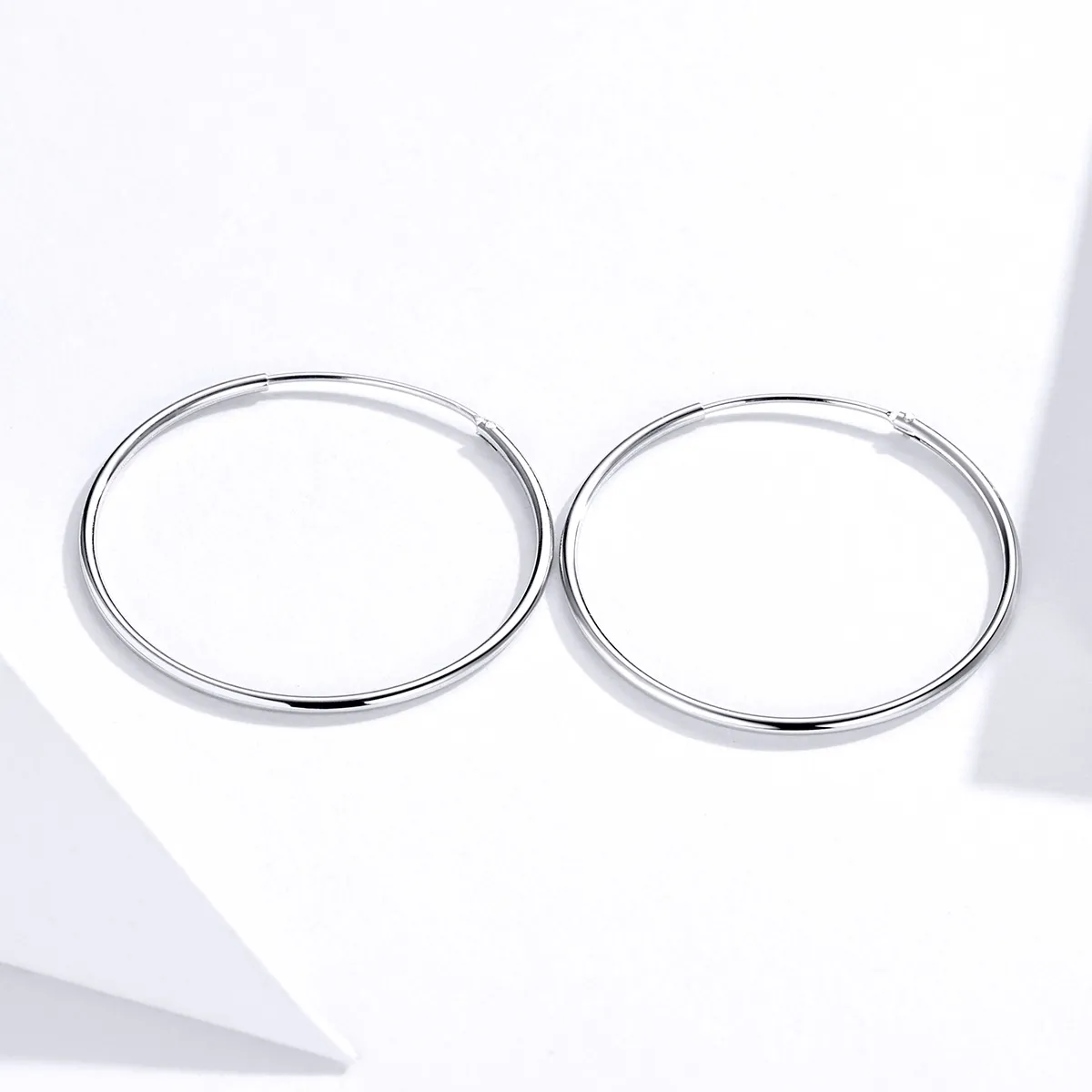 Pandora Style Silver Simple Line Hoop øredobber - SCE710