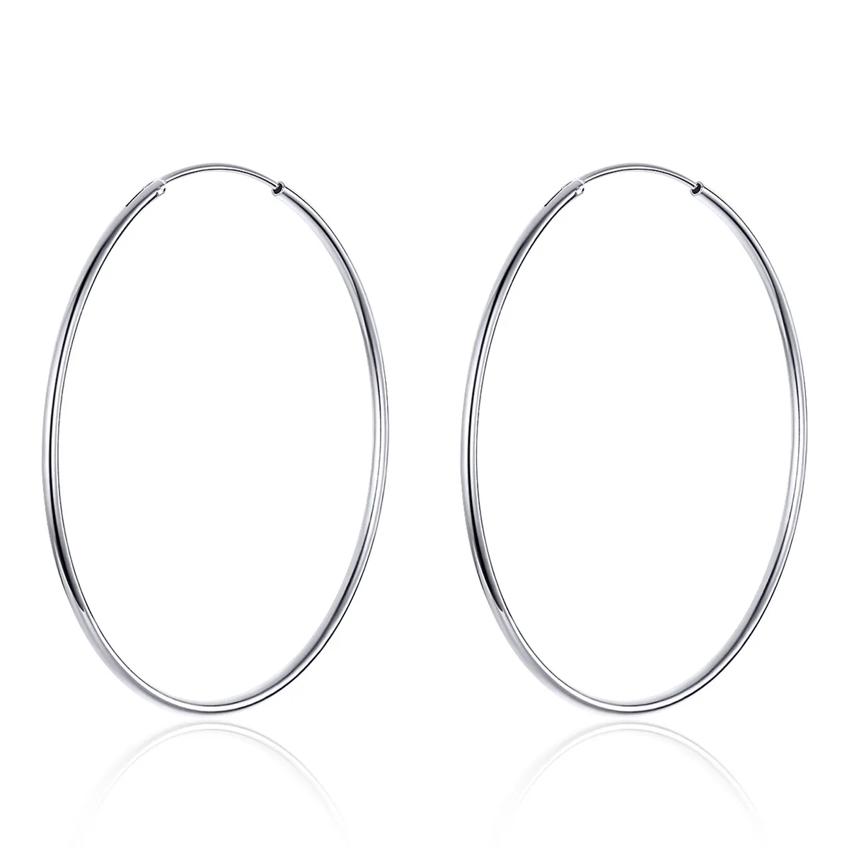 pandora style silver simple line hoop øredobber sce711