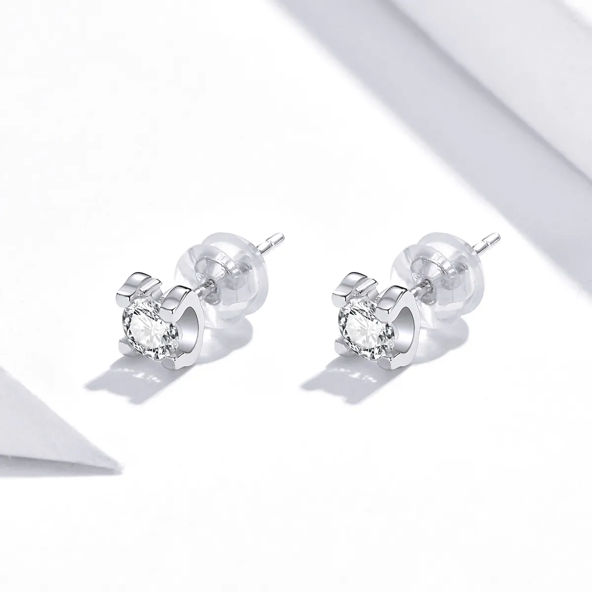 Pandora Style Silver Simple Zircon Stud øredobber - SCE974