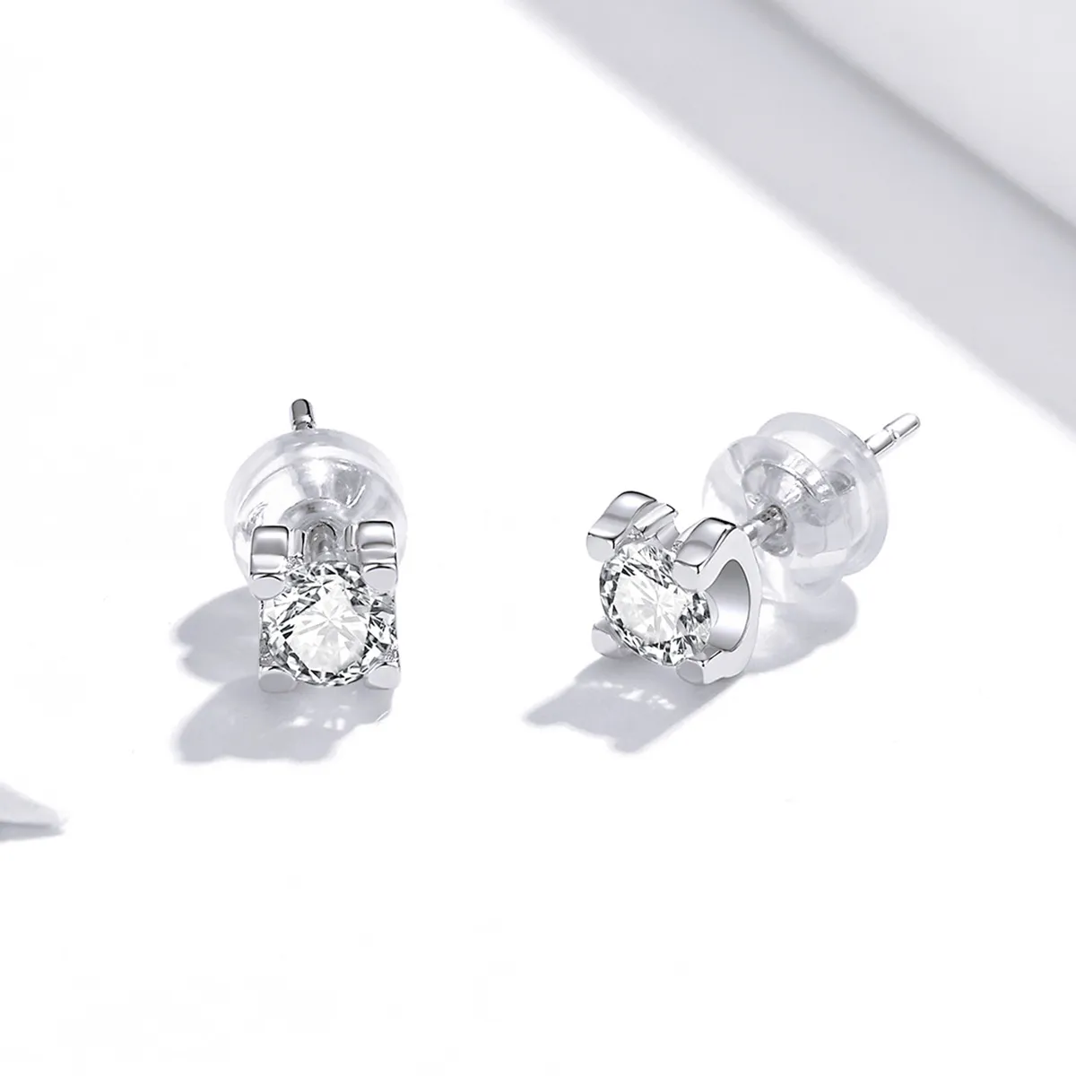 Pandora Style Silver Simple Zircon Stud øredobber - SCE974