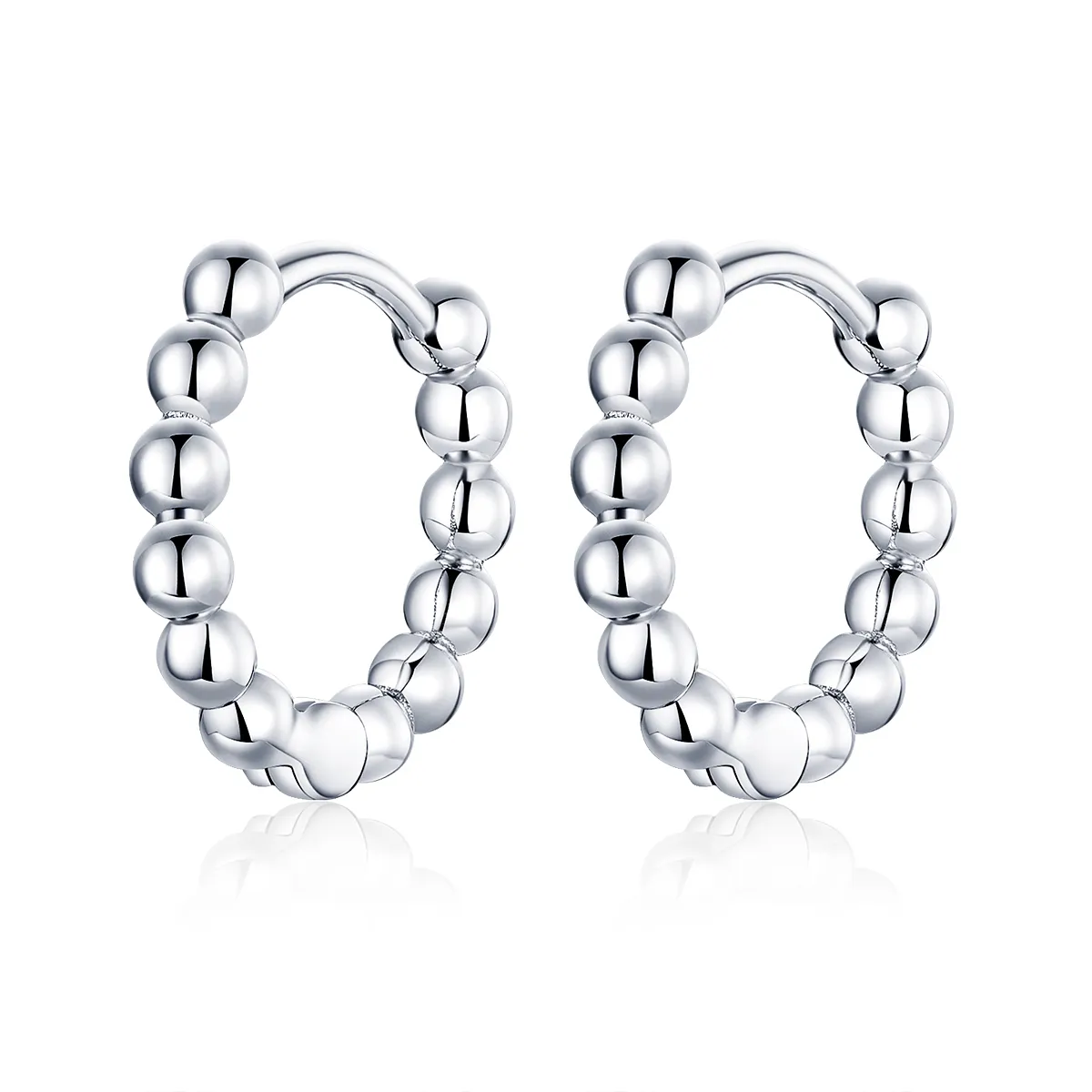 pandora style silver small ball hoop øredobber sce807 a