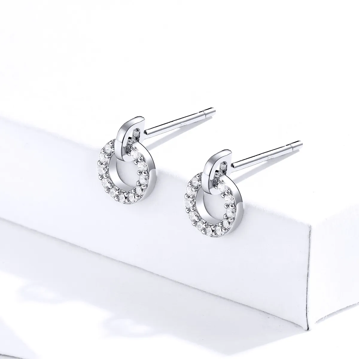 Pandora Style Silver Small Circle Stud øredobber - SCE767