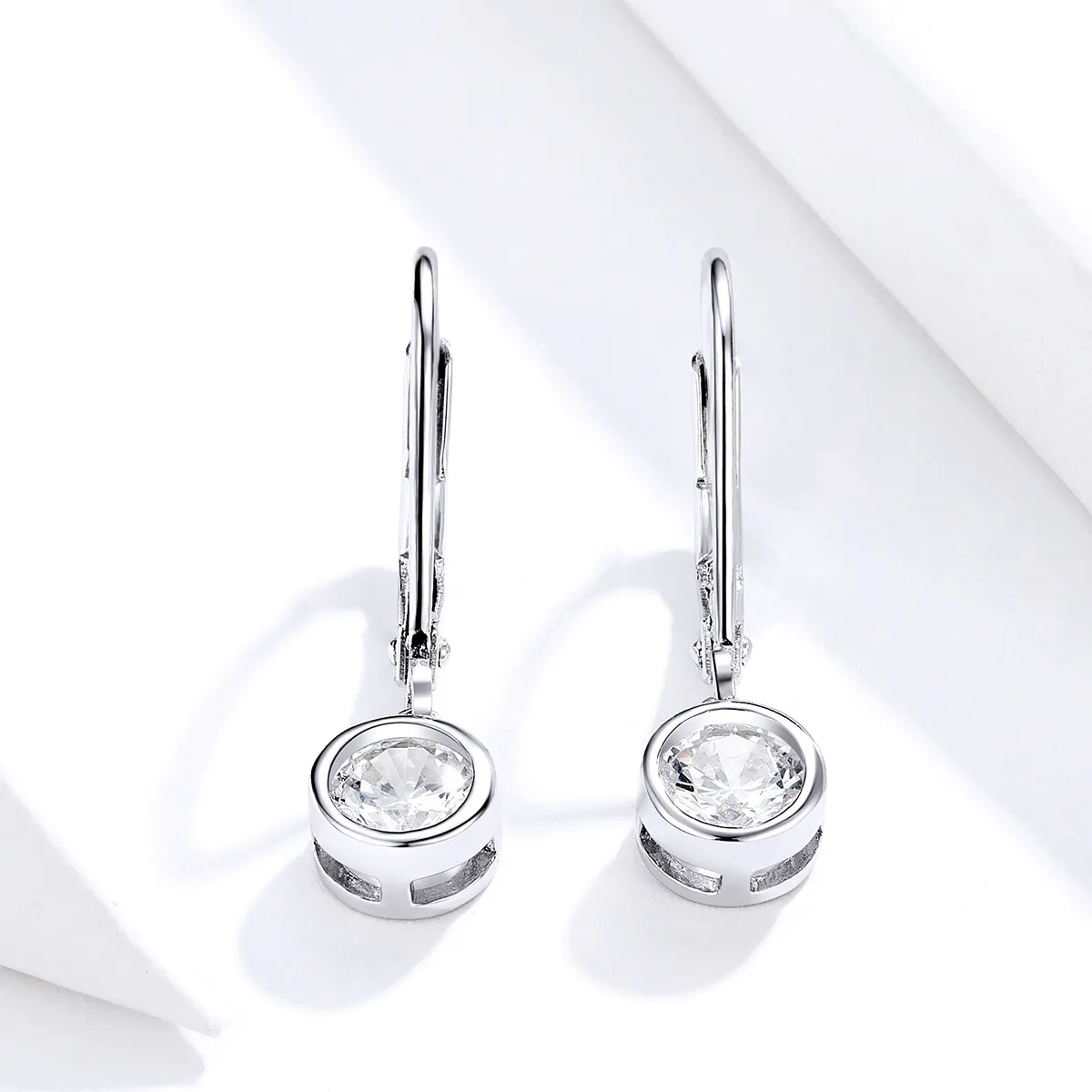 Pandora Style Silver Sparkle Dangle øredobber - SCE747