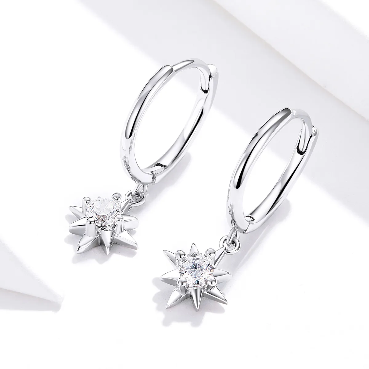 Pandora Style Silver Star Dangle øredobber - SCE759