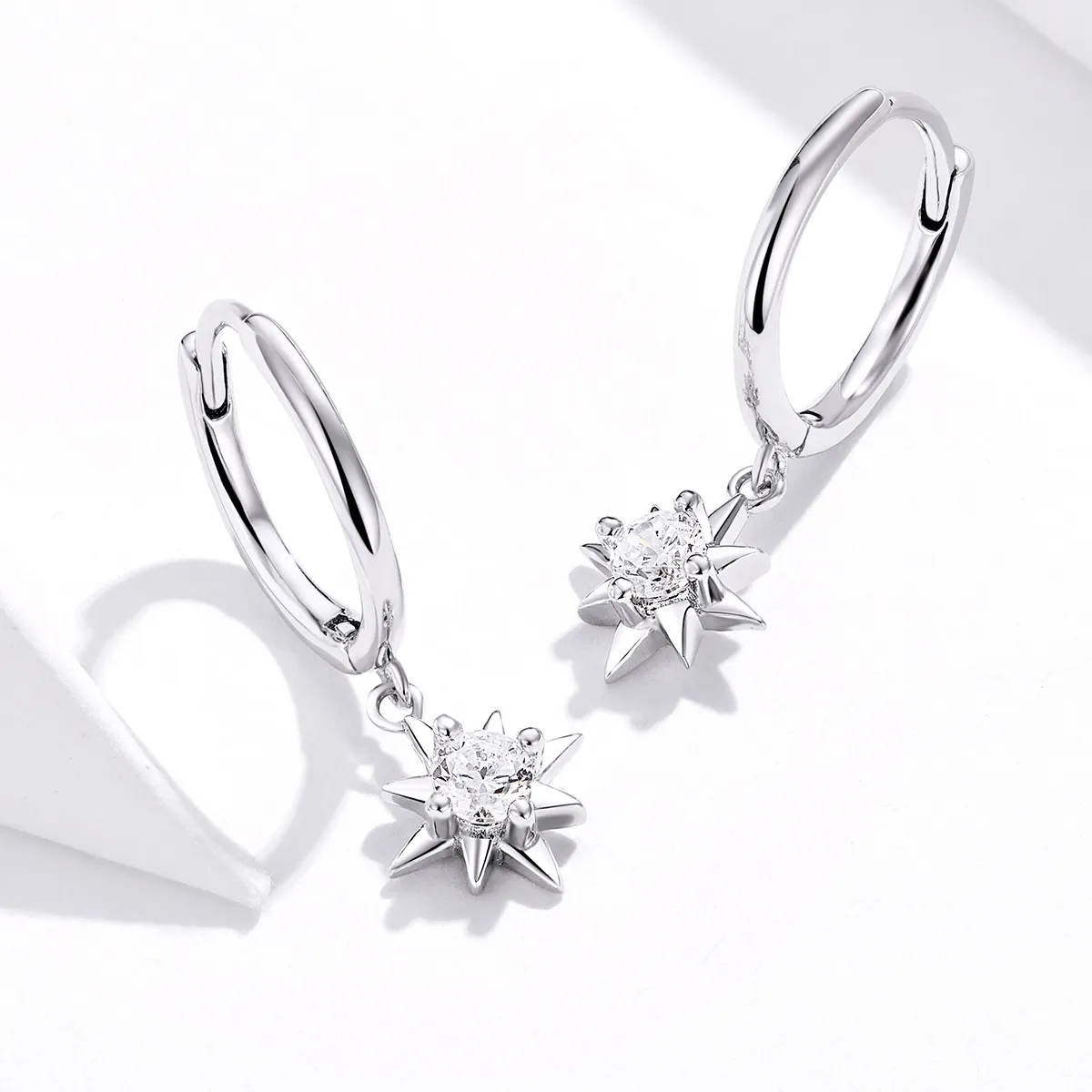 Pandora Style Silver Star Dangle øredobber - SCE759