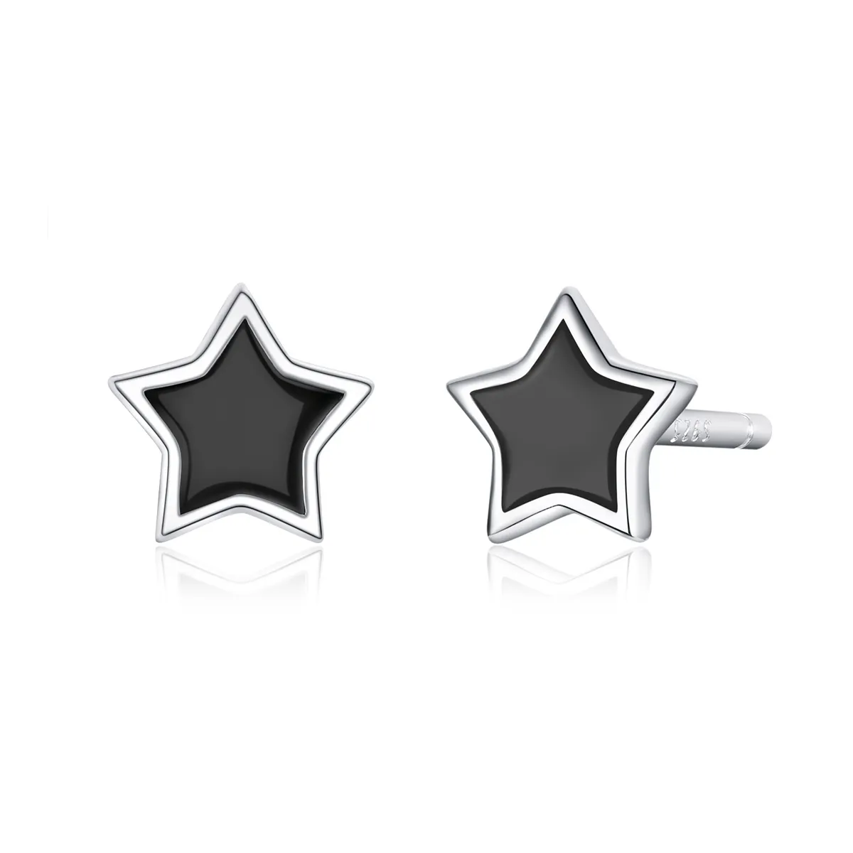 pandora style silver stars øredobber bse275