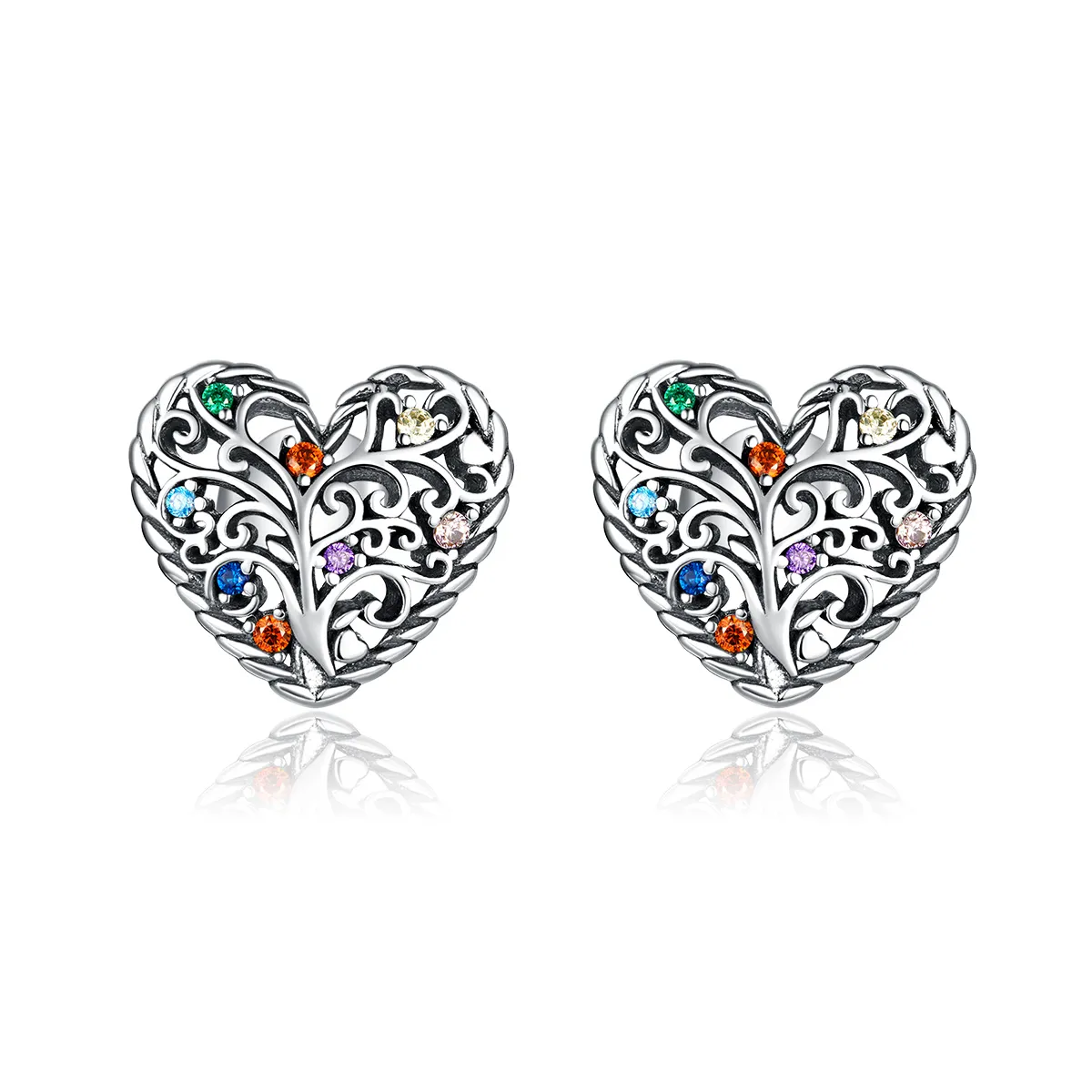 pandora style silver tree of life ørepynt sce933