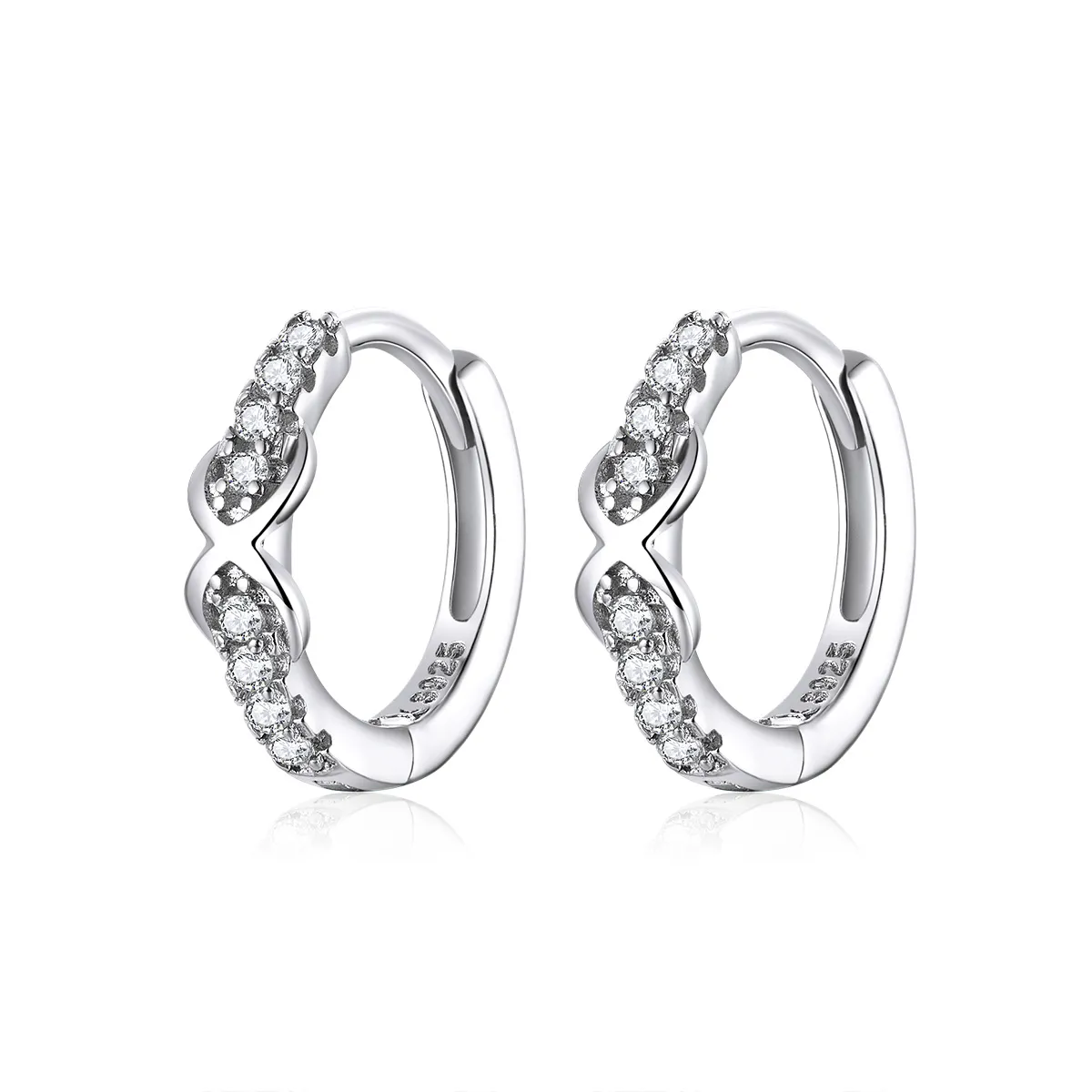 Pandora Style Sølv Infinity Symbol Hoop øredobber - SCE872