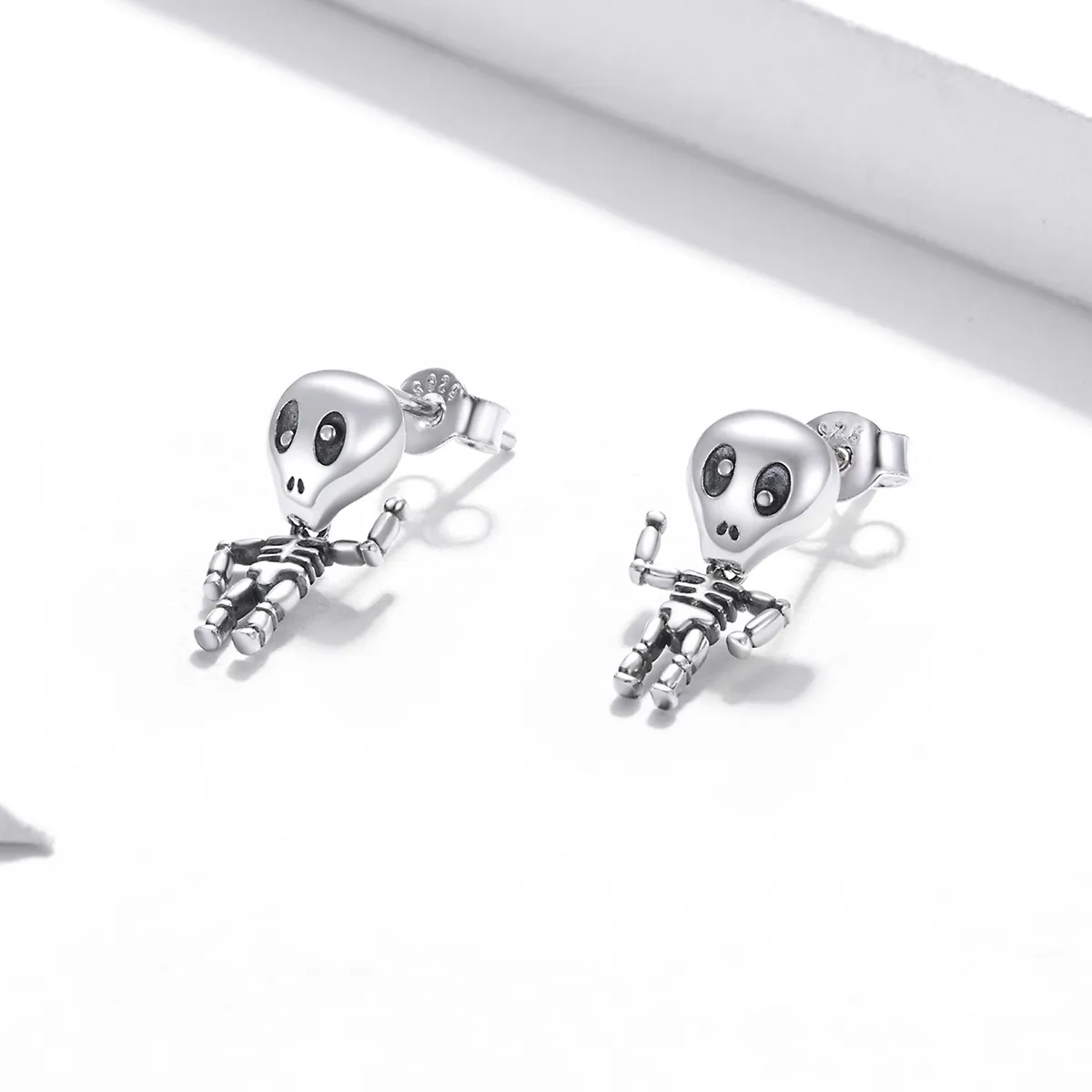 Pandora Style Sølv Kule Skeleton Stud øredobber - SCE1110