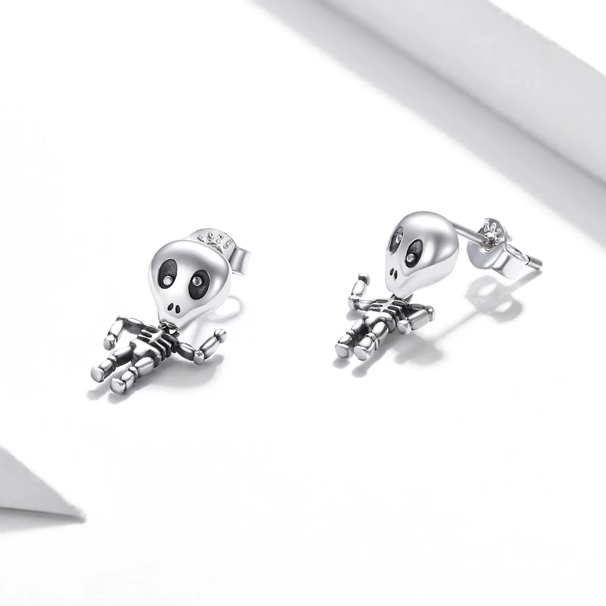 Pandora Style Sølv Kule Skeleton Stud øredobber - SCE1110