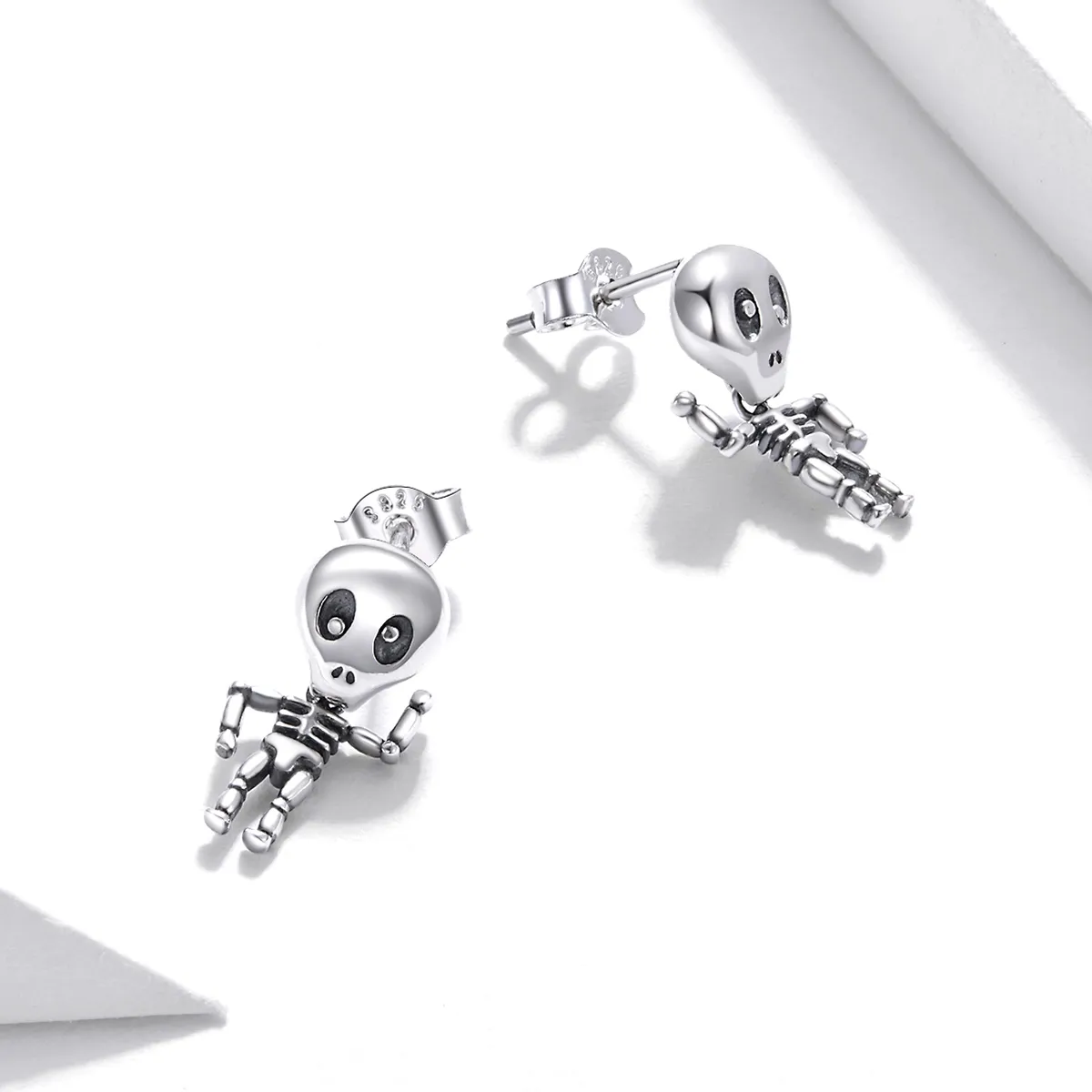 Pandora Style Sølv Kule Skeleton Stud øredobber - SCE1110