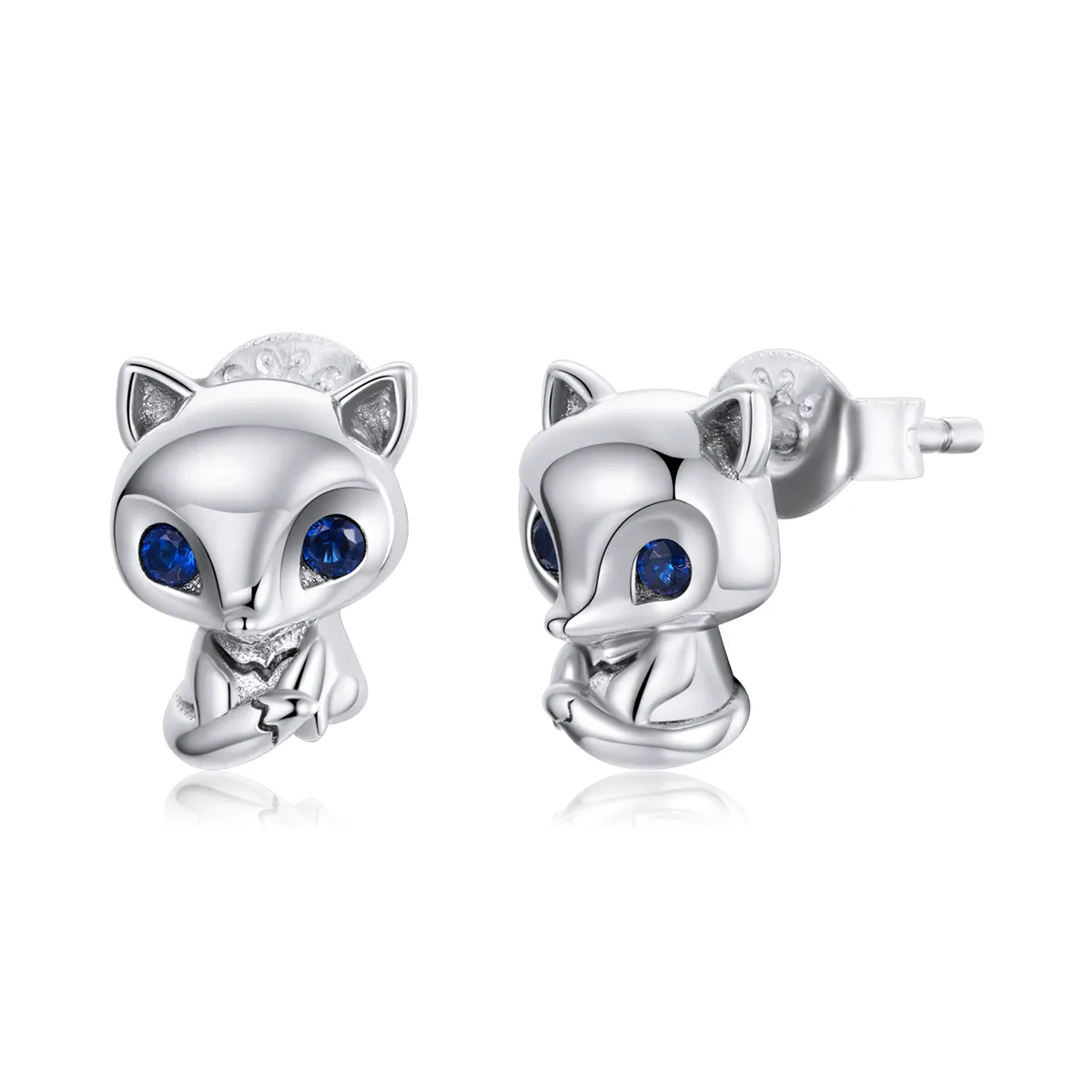 Pandora Style Silver Lovely Fox Stud Earrings - SCE1084