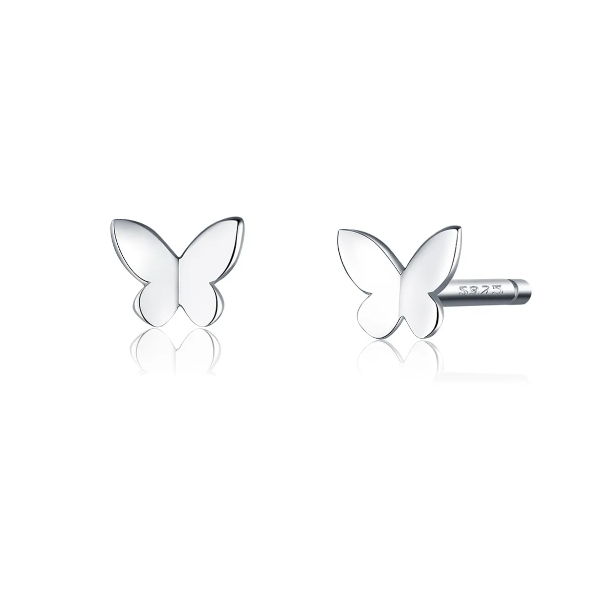 Pandora Style Silver Butterfly Stud Earrings - SCE775