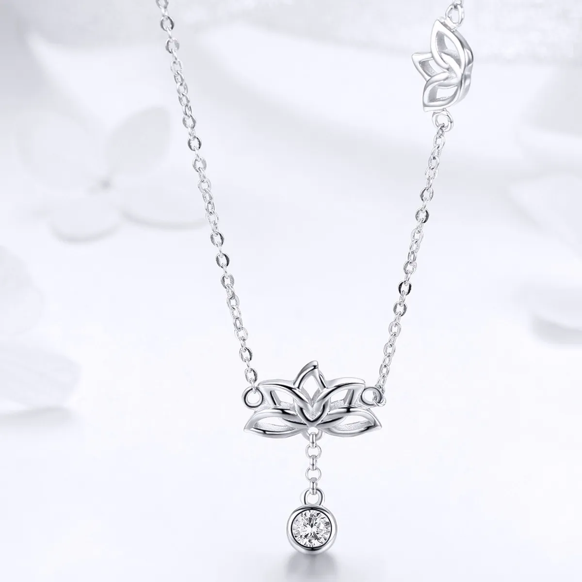 Pandora Style Silver Fresh Lotus Anheng Halskjede - BSN012