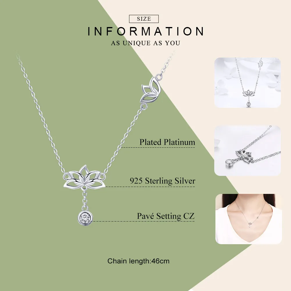 Pandora Style Silver Fresh Lotus Anheng Halskjede - BSN012