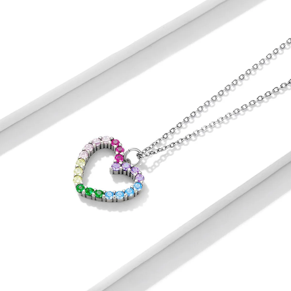 Pandora Style Silver Love of Rainbow anheng Halskjede - SCN449