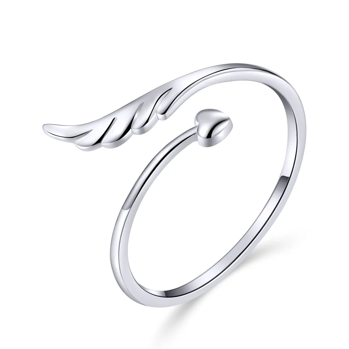 pandora style silver angel wing open ring scr567