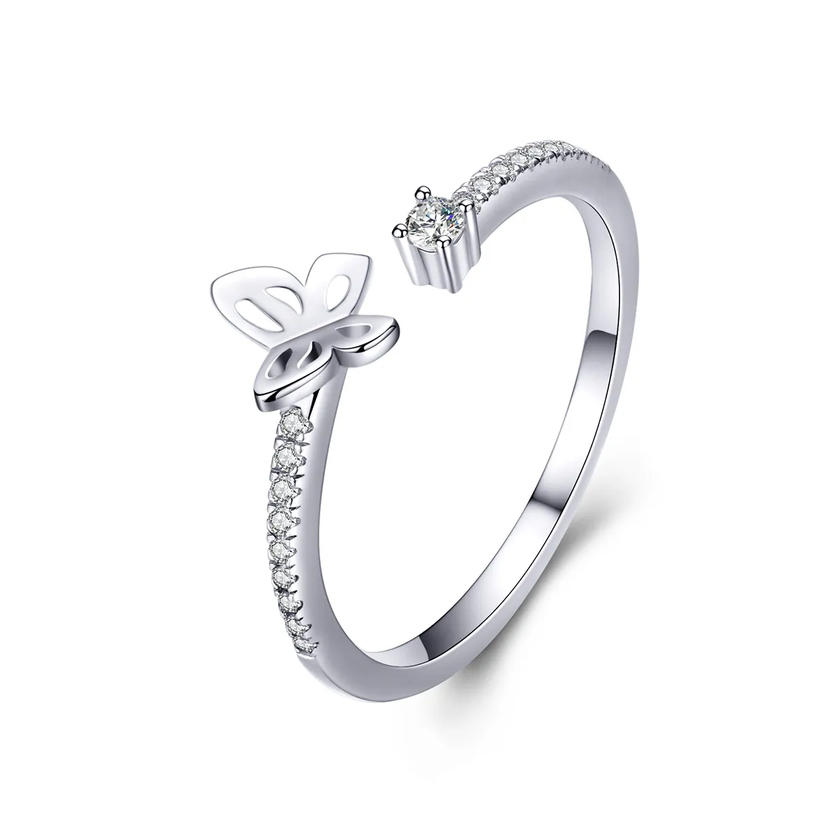 Pandora Style Silver Butterfly Open Ring - SCR550