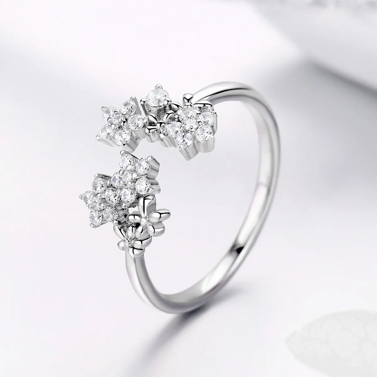 Pandora Style Silver Gypsophila Open Ring - BSR021