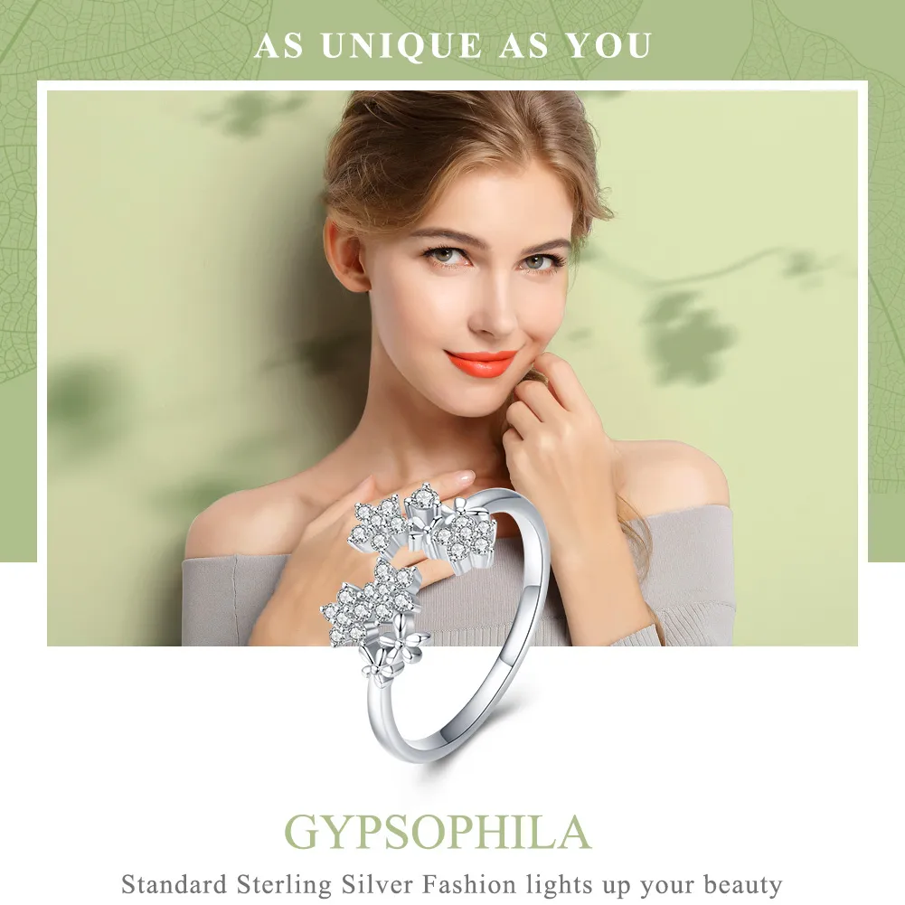 Pandora Style Silver Gypsophila Open Ring - BSR021