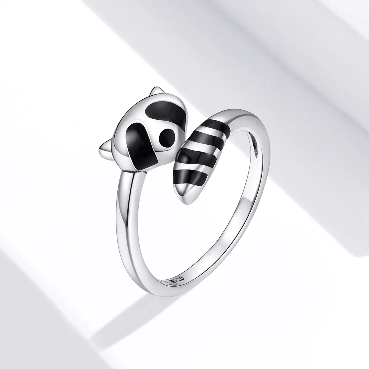 Pandora Style Silver Little Raccoon Open Ring - SCR652