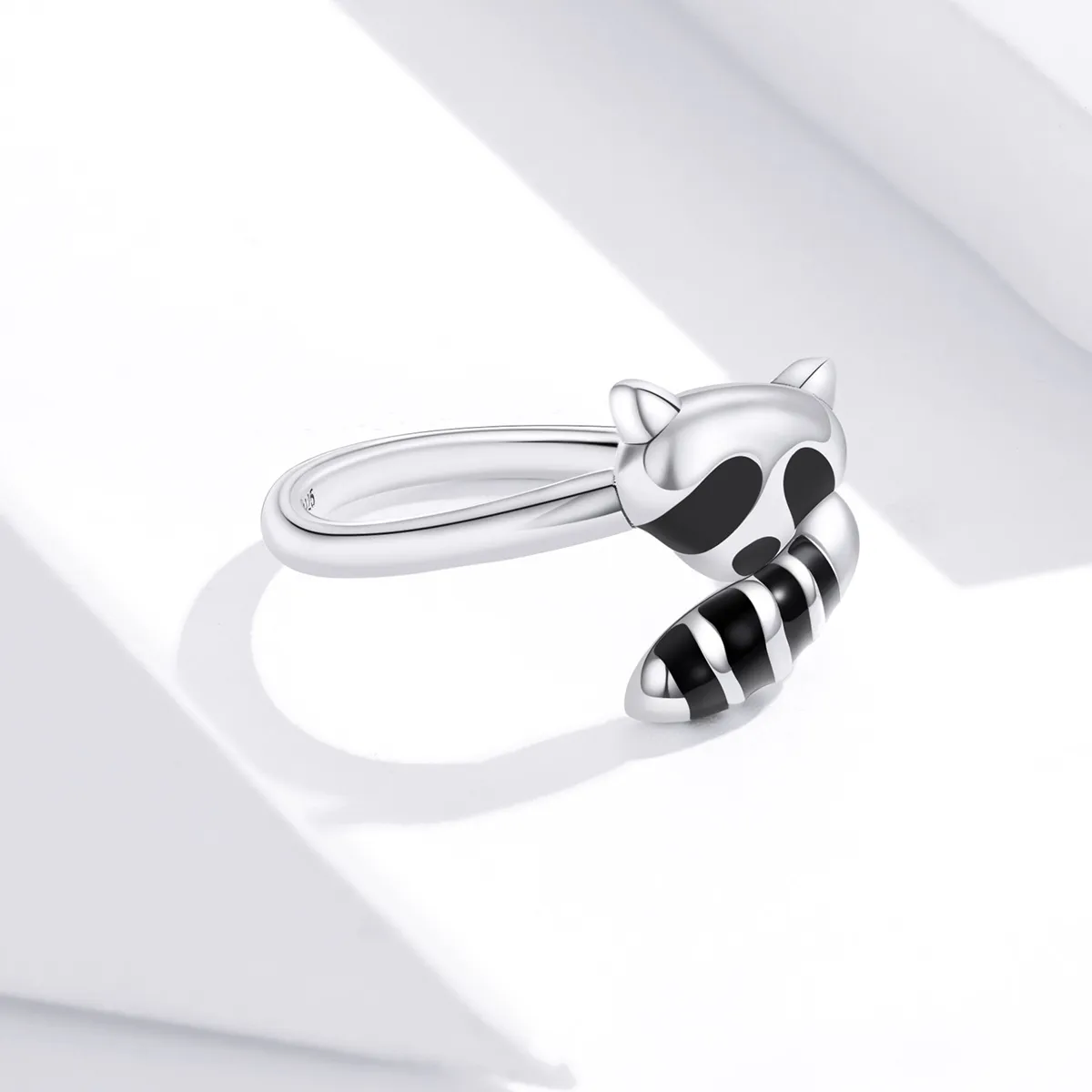 Pandora Style Silver Little Raccoon Open Ring - SCR652