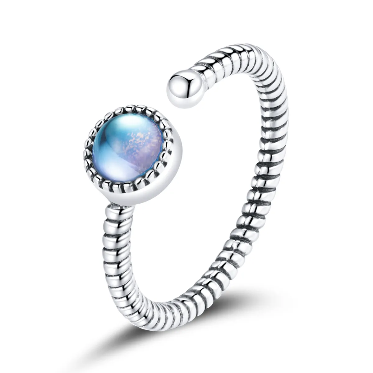 pandora style silver moonlight lover åpen ring scr698