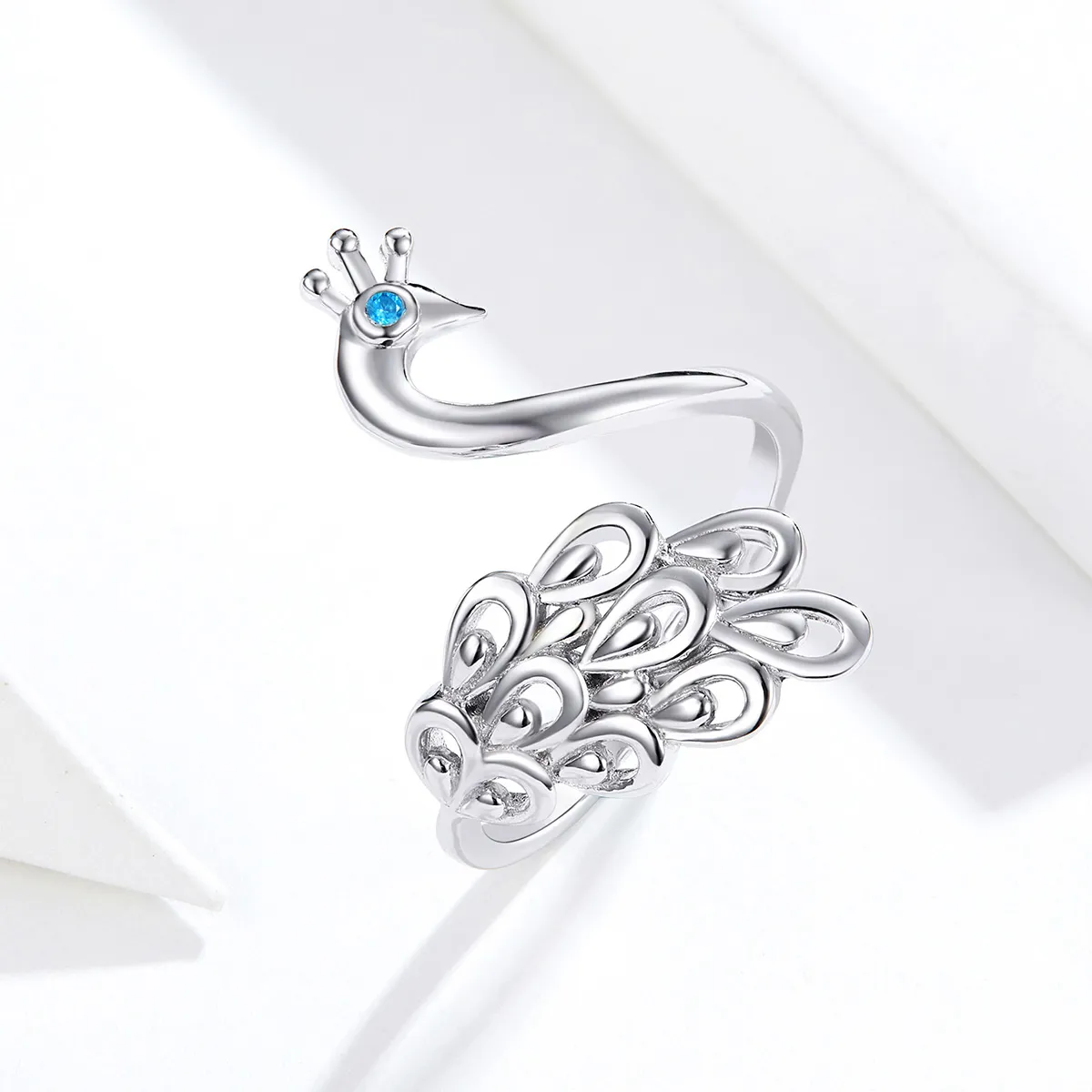 Pandora Style Silver Peacock Open Ring - SCR592