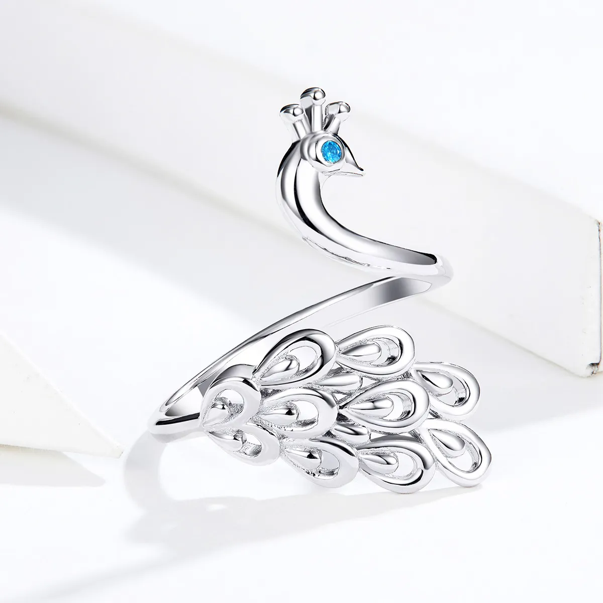 Pandora Style Silver Peacock Open Ring - SCR592