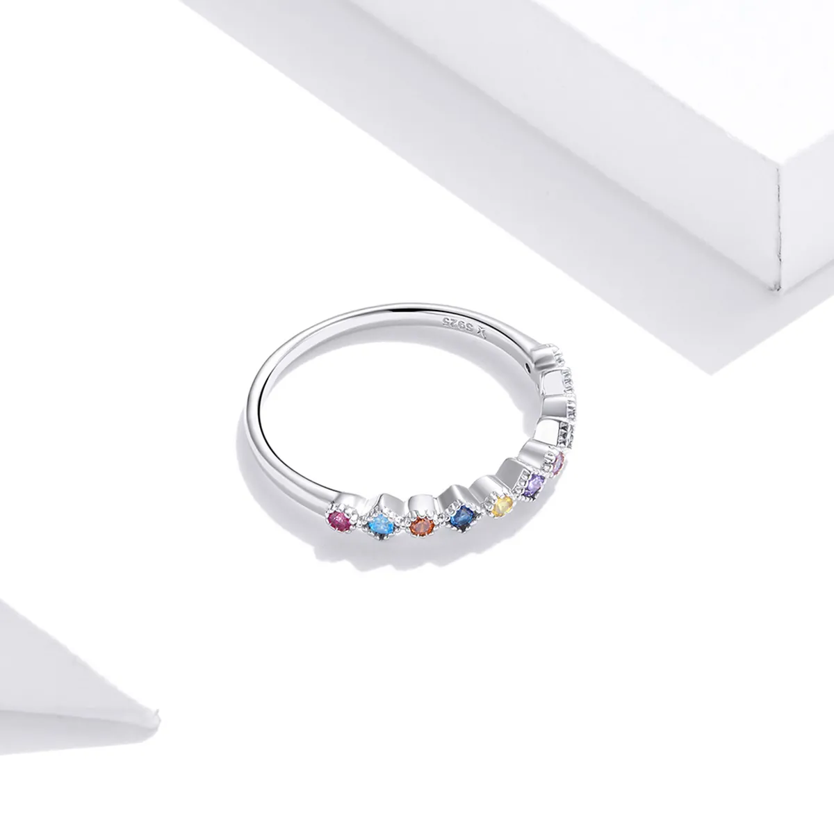 Pandora Style Silver Rainbow Ring - SCR697