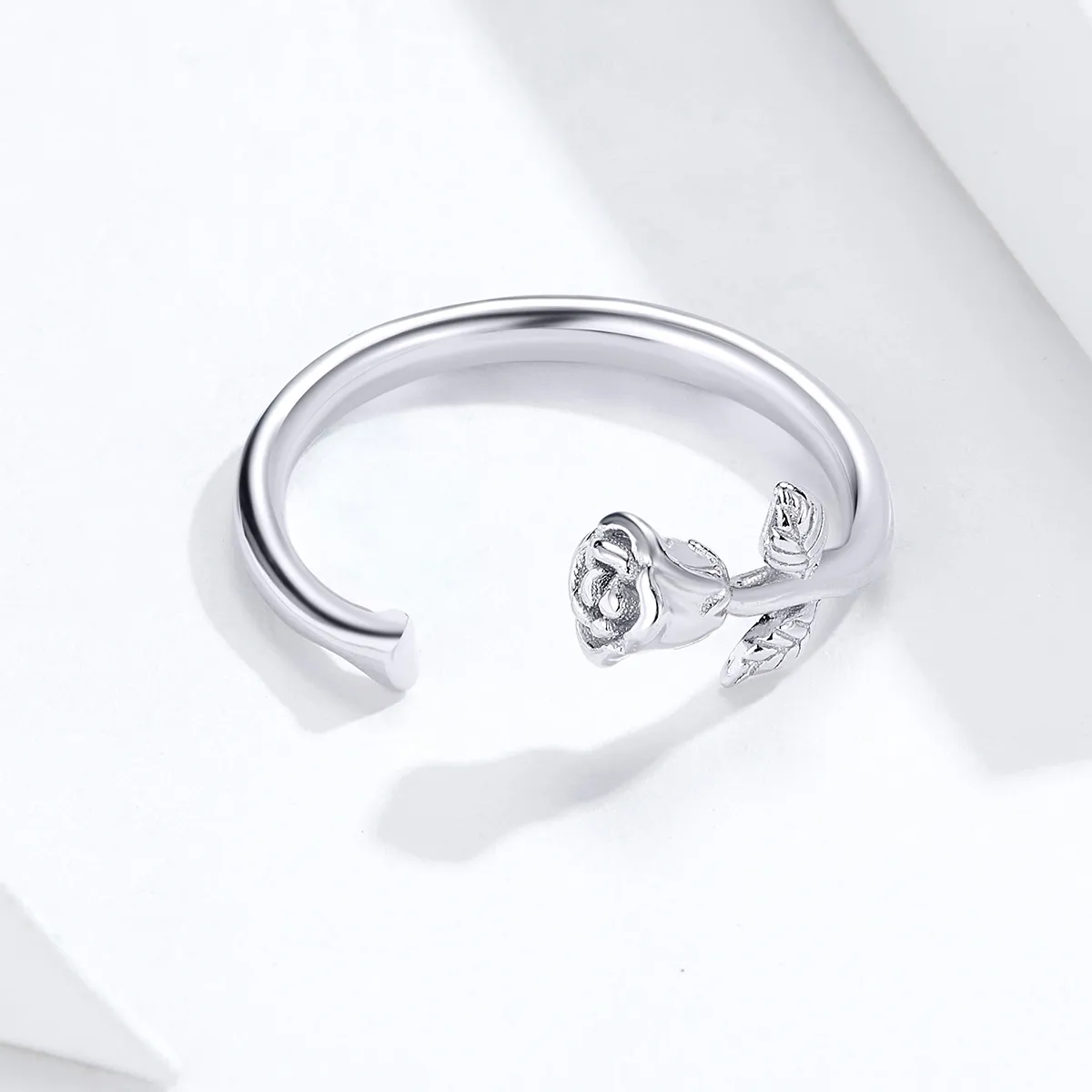 Pandora Style Silver Rose Flower Open Ring - BSR065