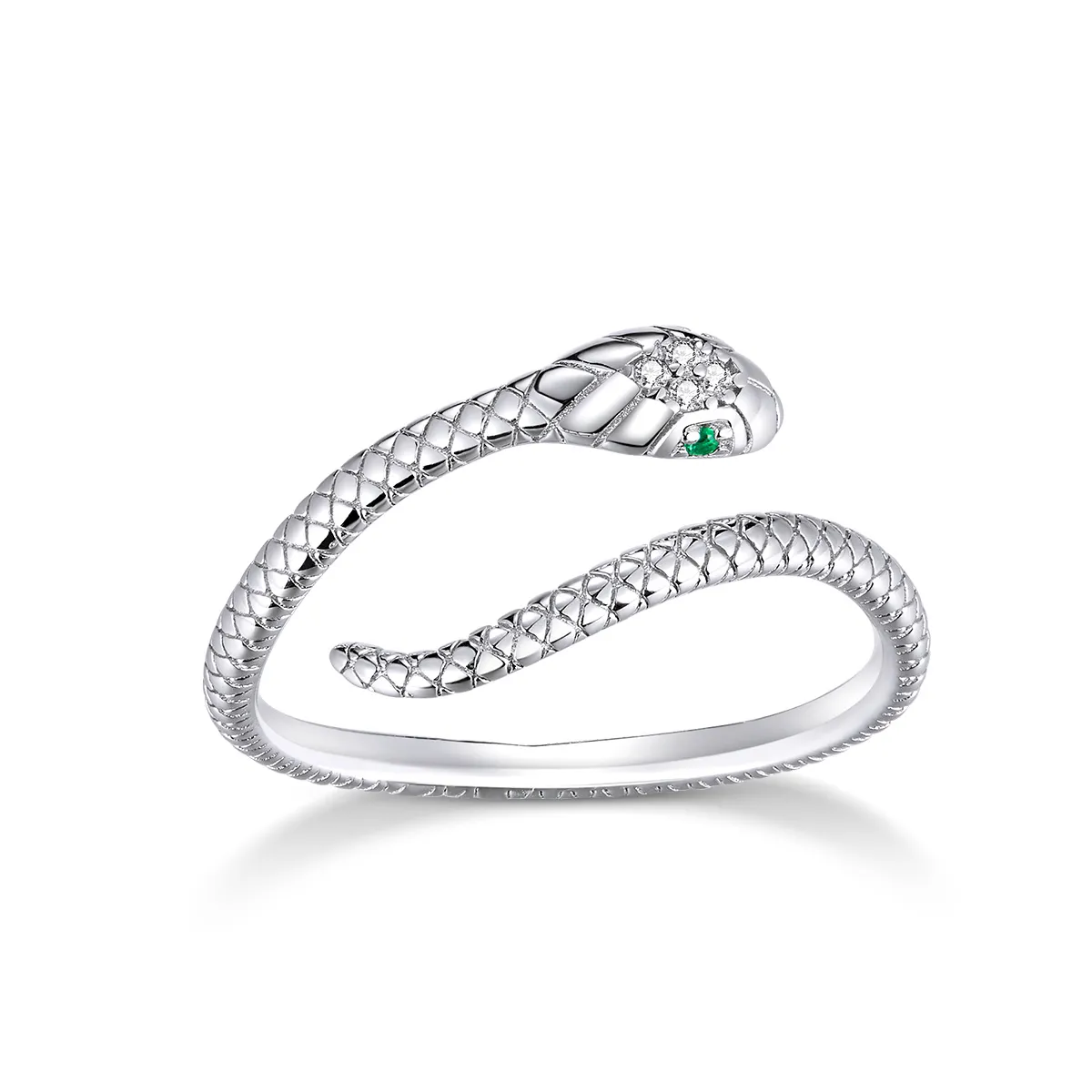 pandora style silver snake open ring scr666