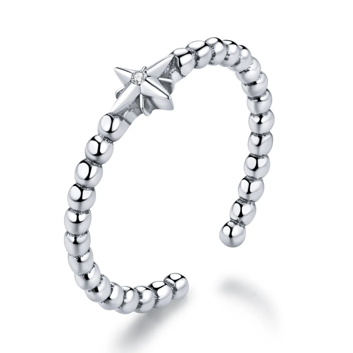 pandora style silver star open ring scr647