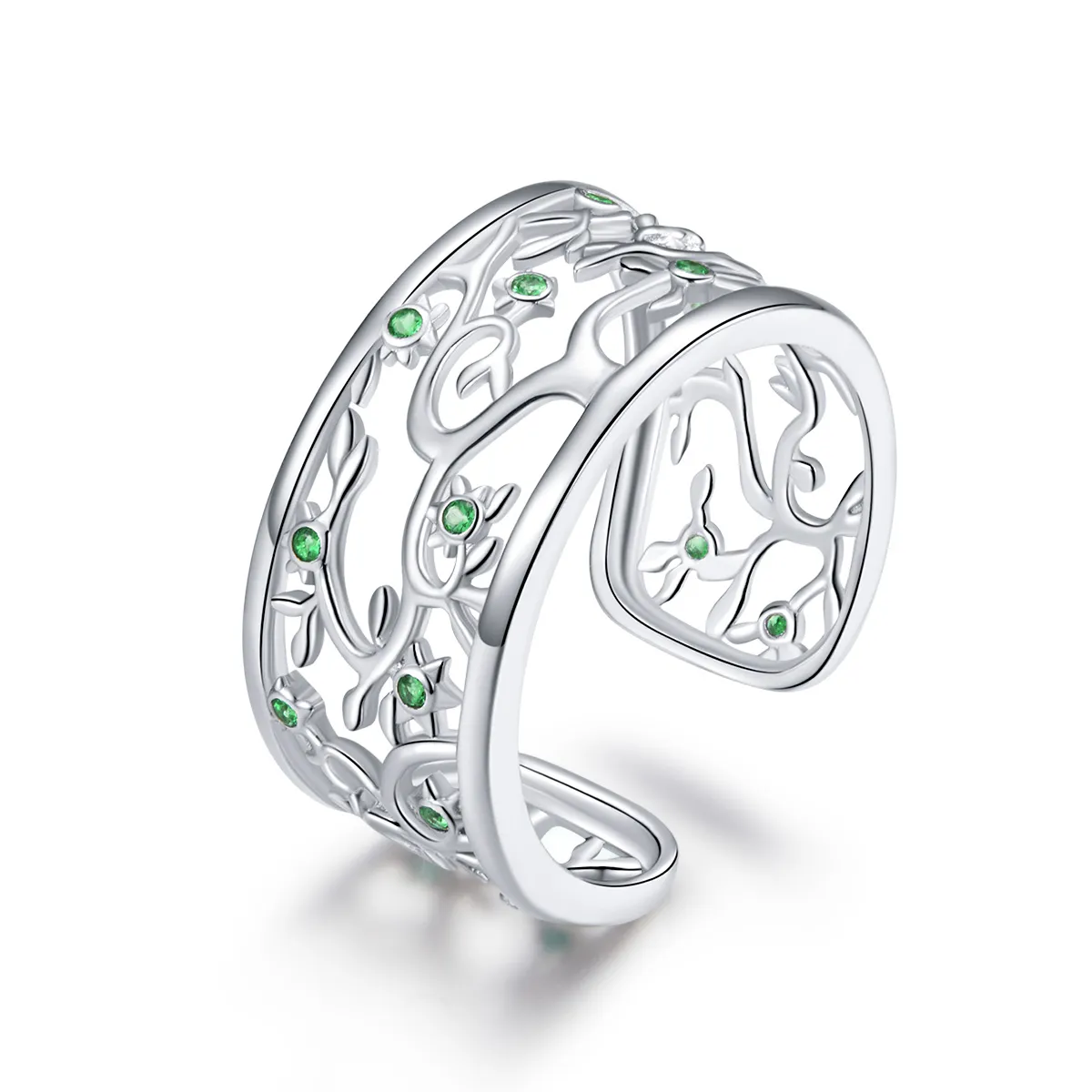 Pandora Style Silver Tree of Life åpen ring - BSR125