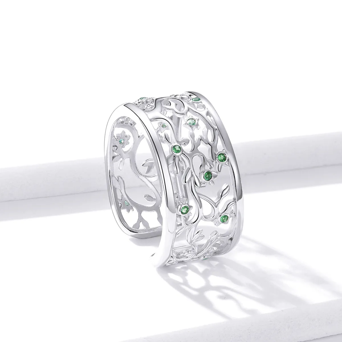 Pandora Style Silver Tree of Life åpen ring - BSR125