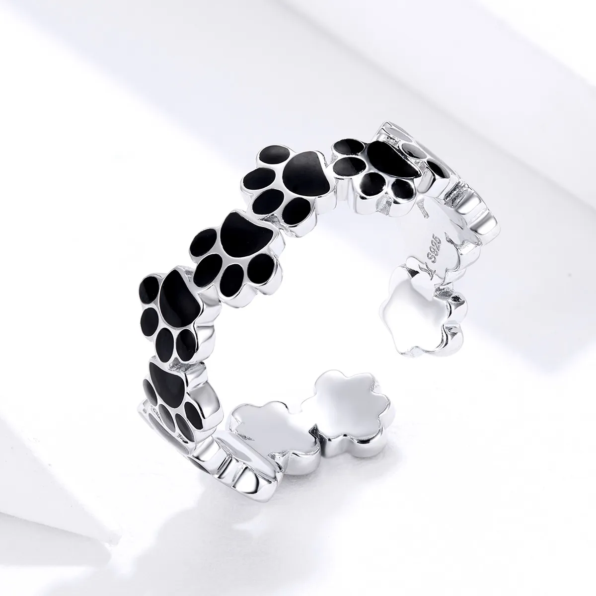 Pandora Style Sølv Lovely Paw Print Åpen Ring - SCR603