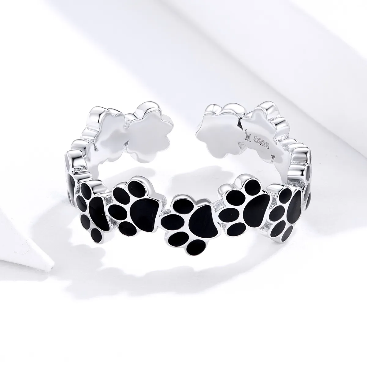 Pandora Style Sølv Lovely Paw Print Åpen Ring - SCR603