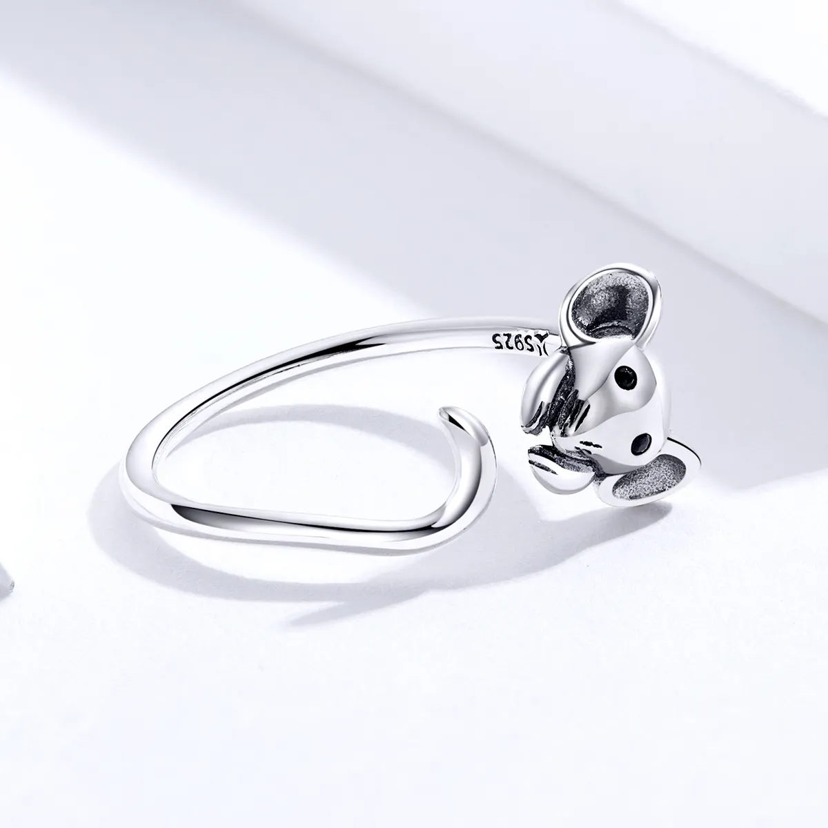 Pandora Style Silver Cute Mouse Open Ring - SCR632